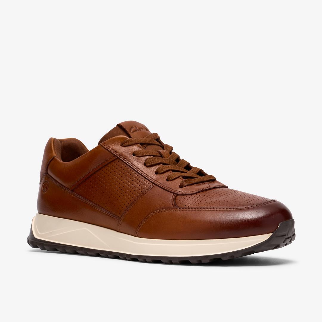 Mens Radwell Tie Tan Leather Sneakers - Image 5
