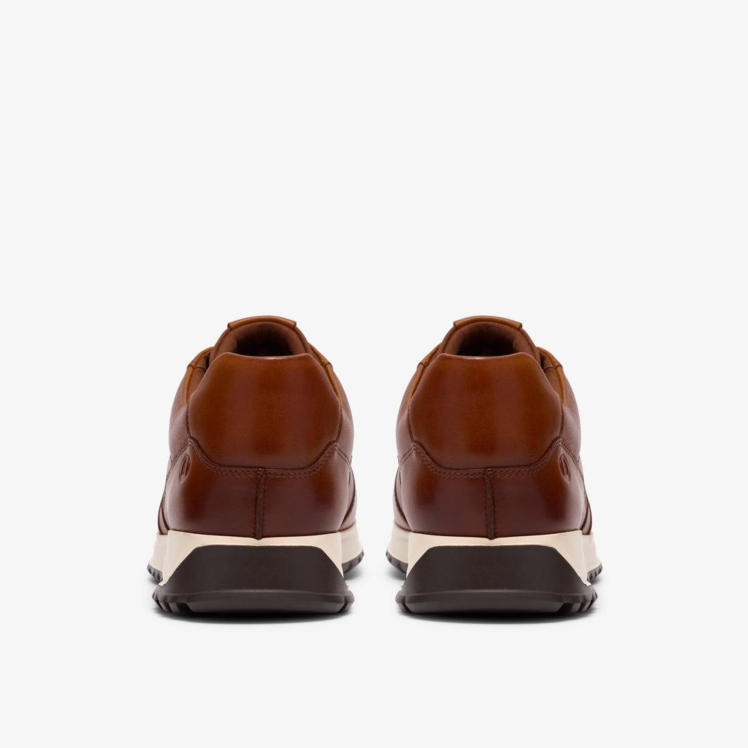 Mens Radwell Tie Tan Leather Sneakers - Image 6