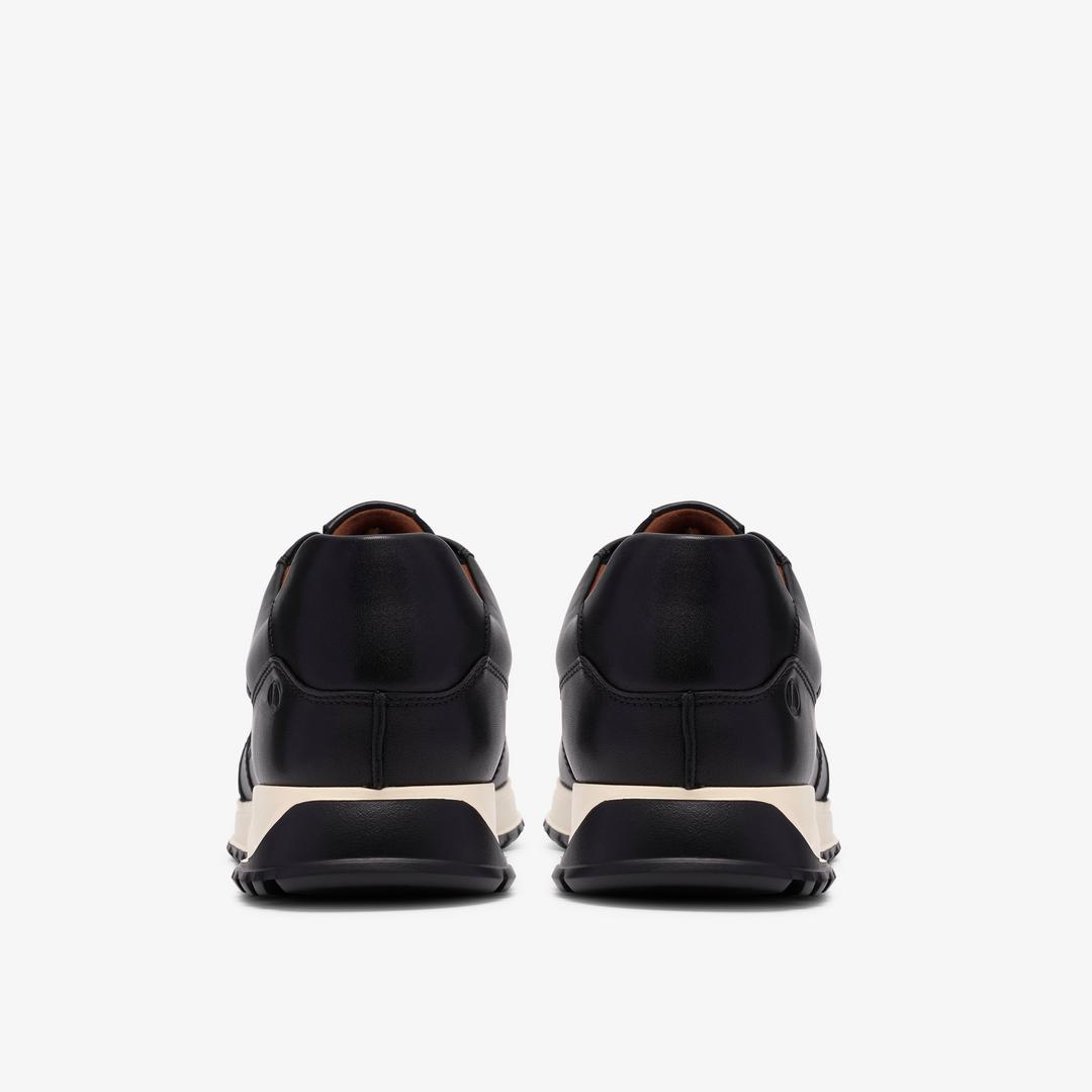 Mens Radwell Tie Black Leather Sneakers - Image 5