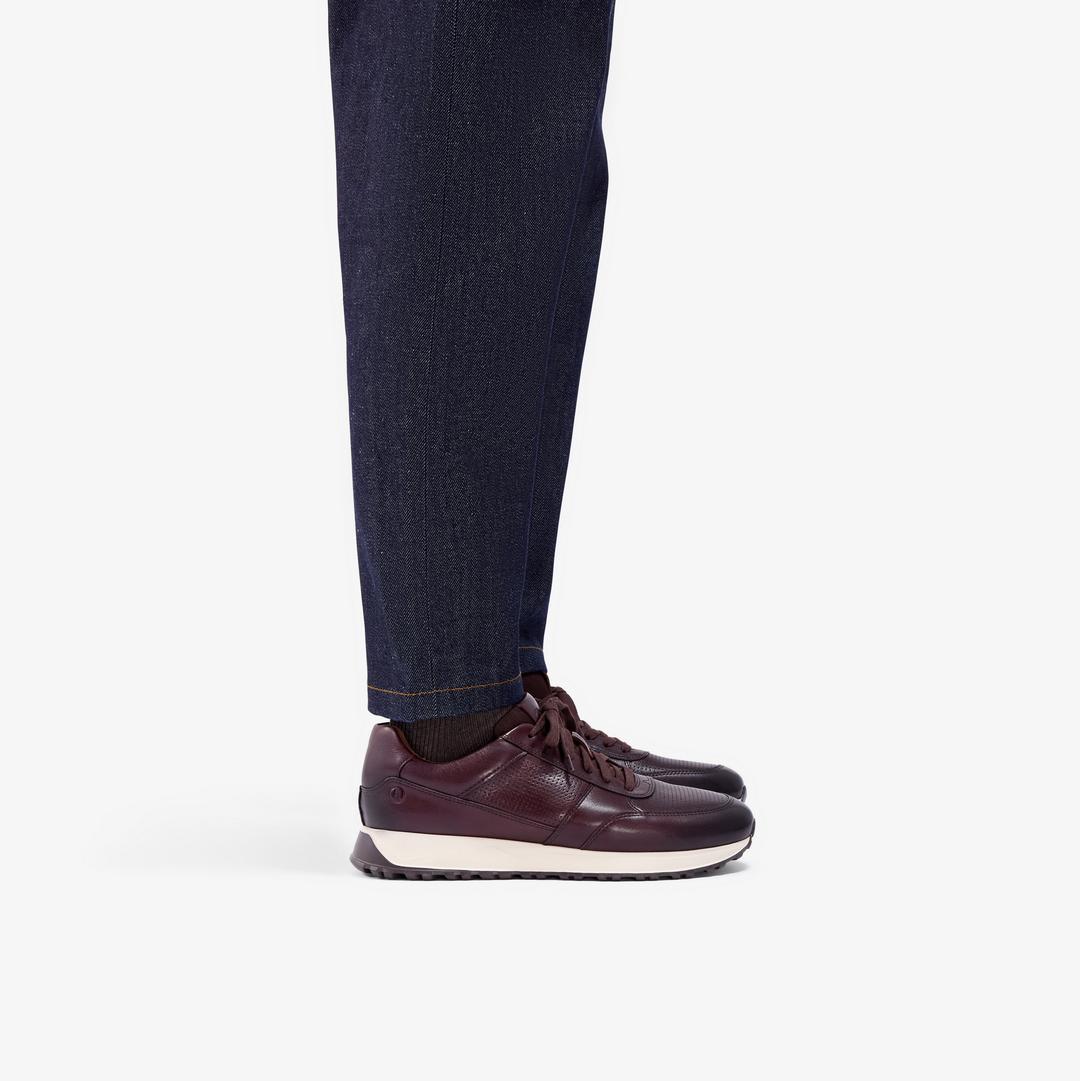Mens Radwell Tie Brown Leather Sneakers - Image 2