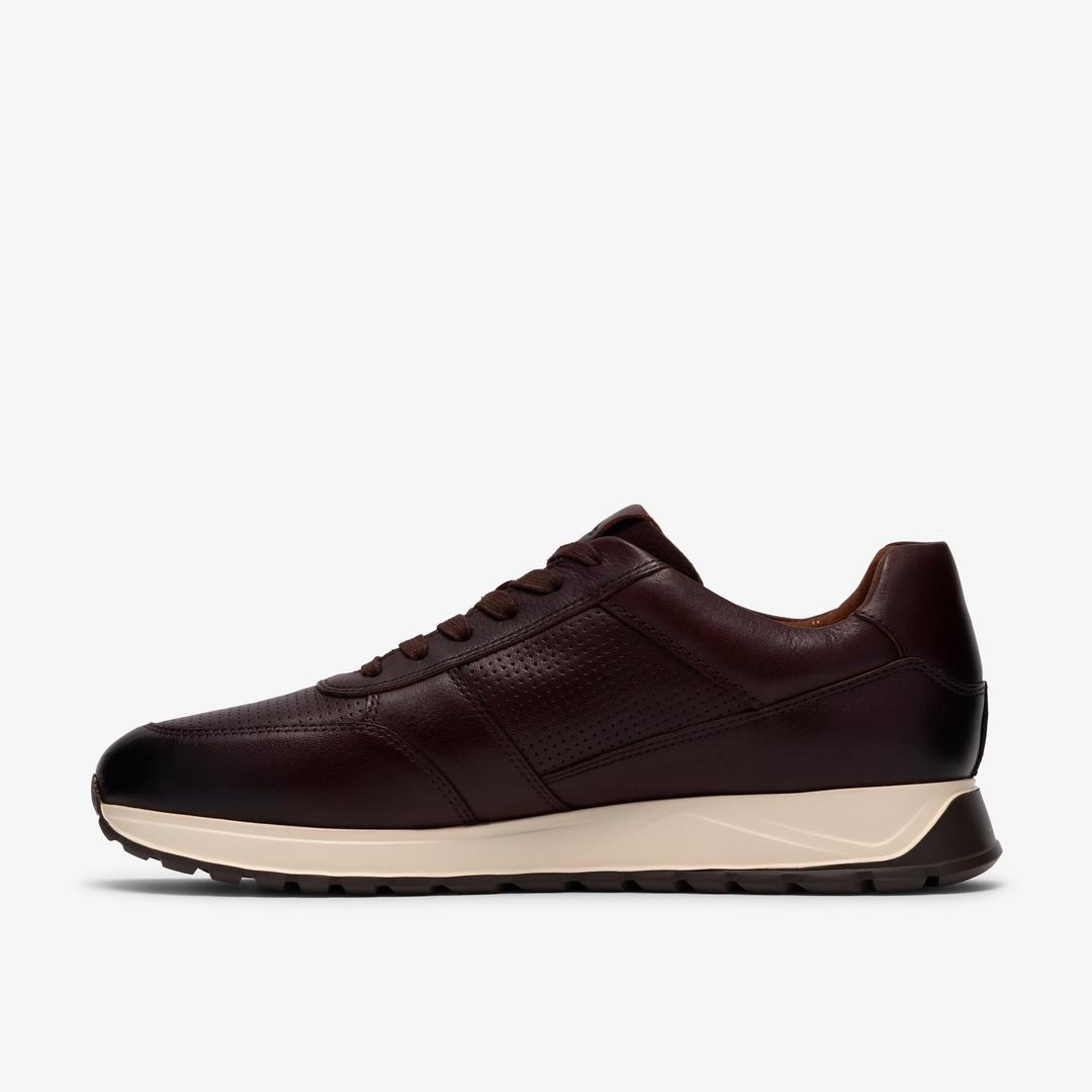 Mens Radwell Tie Brown Leather Sneakers - Image 3