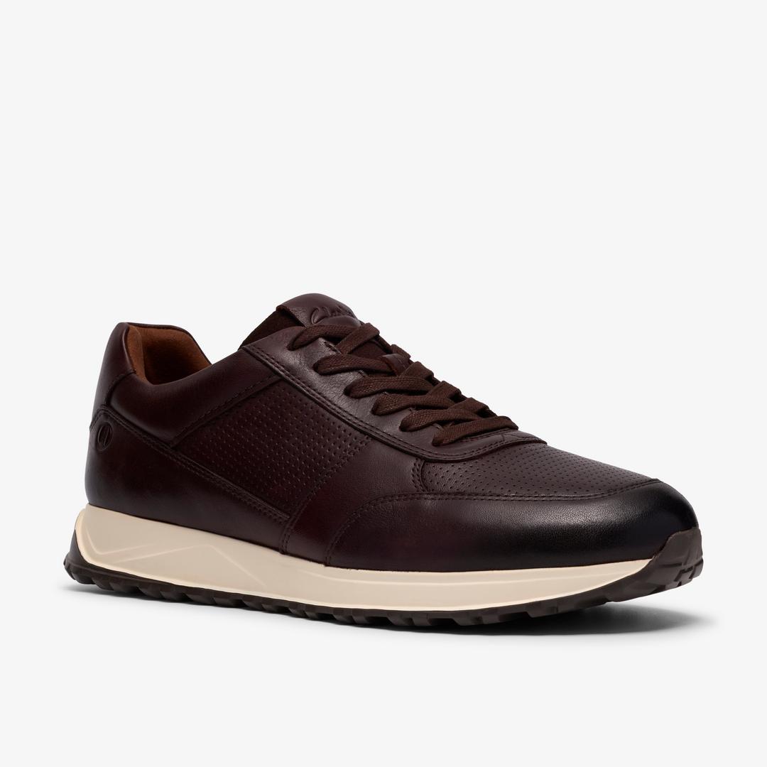 Mens Radwell Tie Brown Leather Sneakers - Image 5
