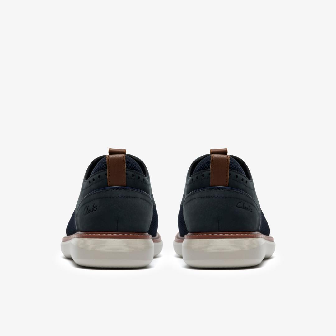 Mens Brantin Plain Navy Knit Derby Shoe - Image 6