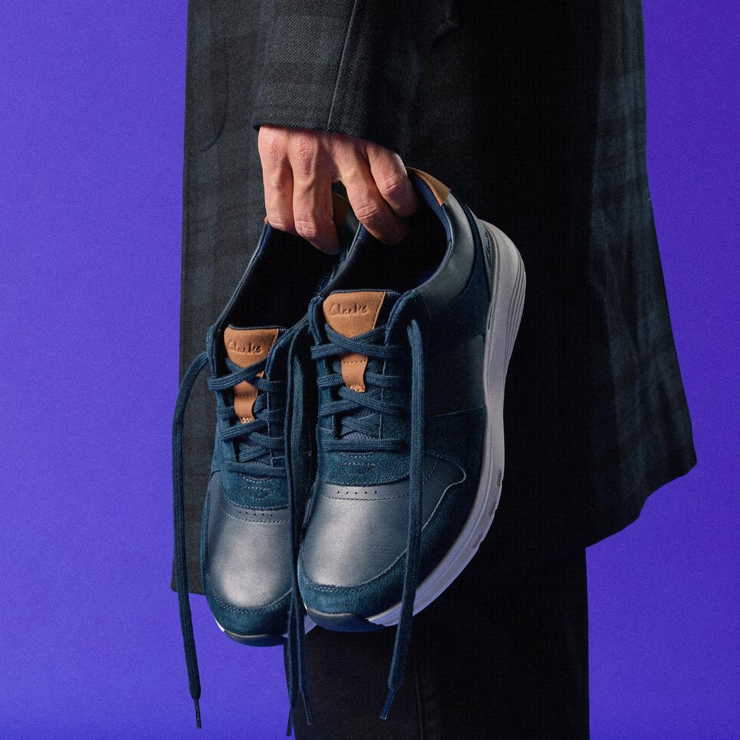 Mens Motion Trek Go Navy Sneakers - Image 9