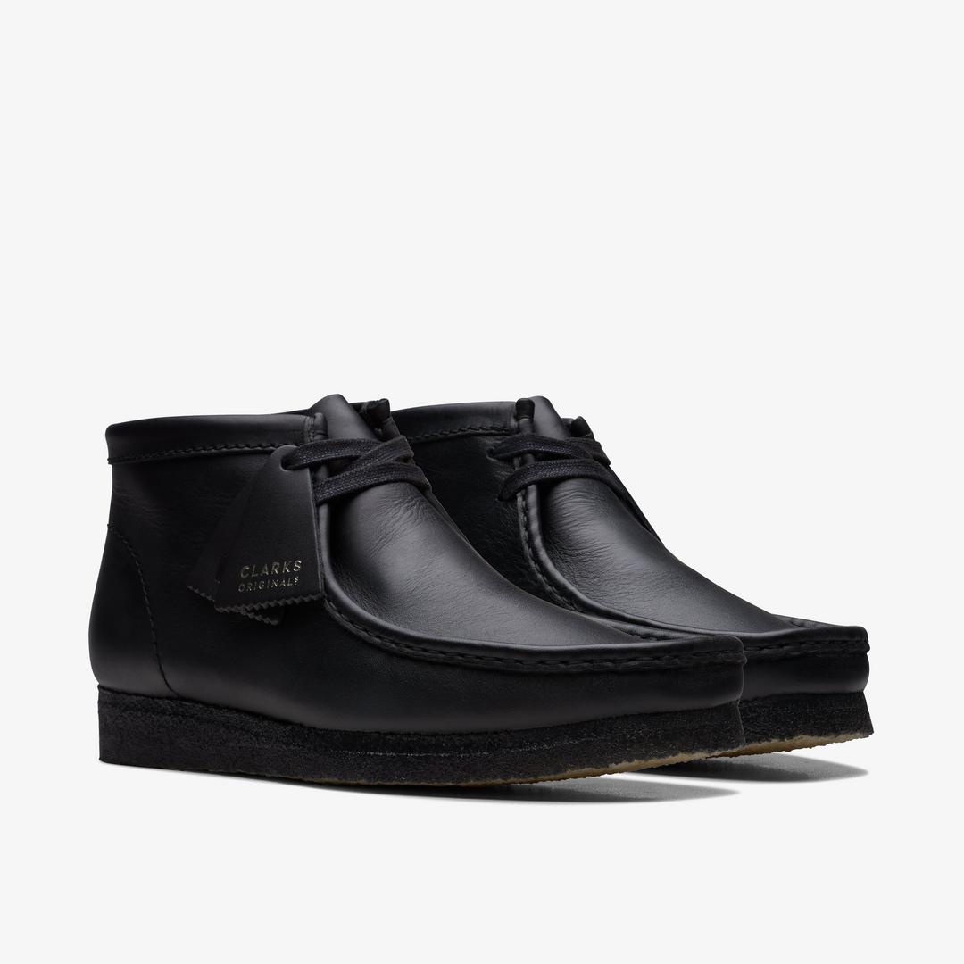 Men's Wallabee? Boot Black Leather Boots - Image 4