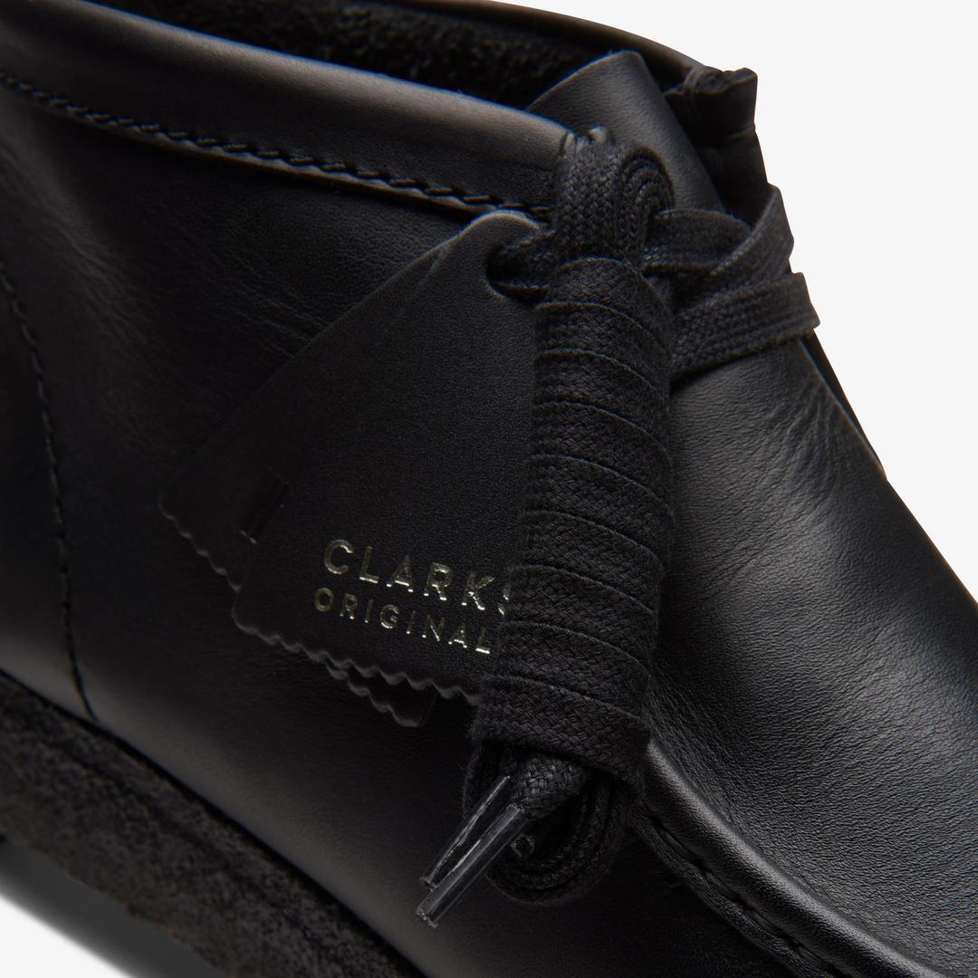 Men's Wallabee? Boot Black Leather Boots - Image 7
