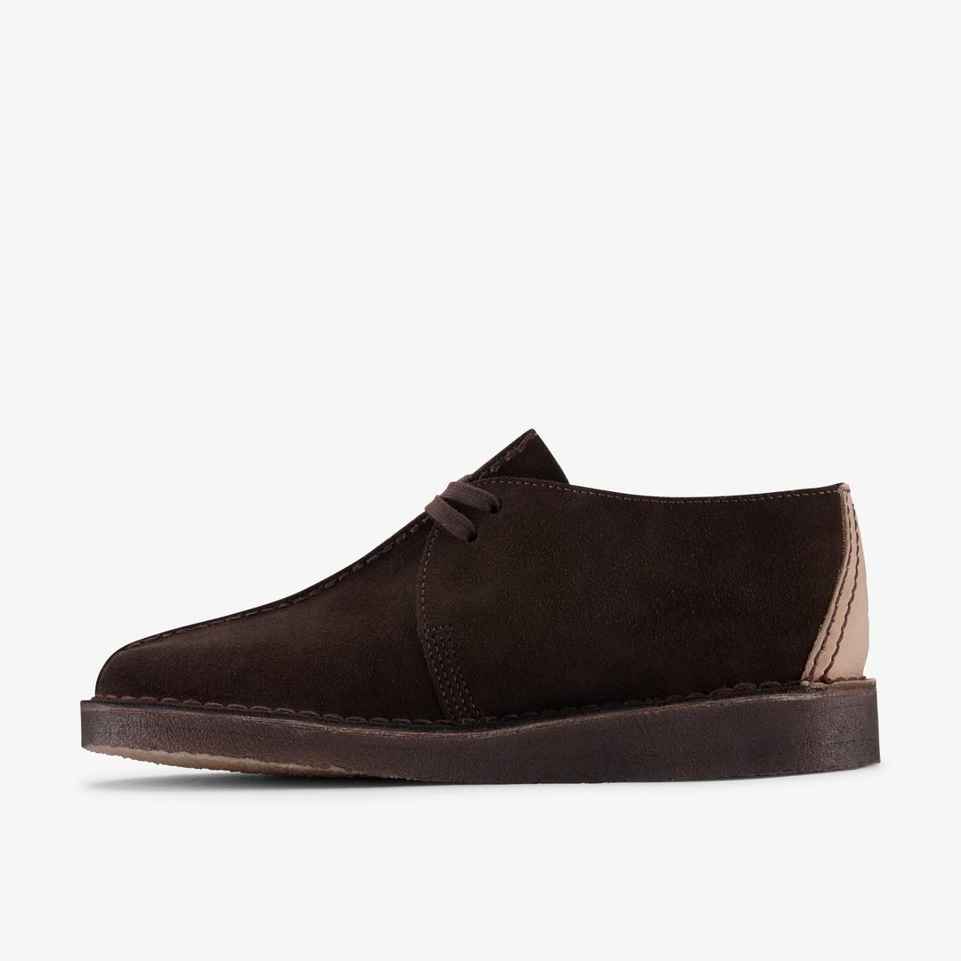 Mens Desert Trek Dark Brown Shoes US - Image 2