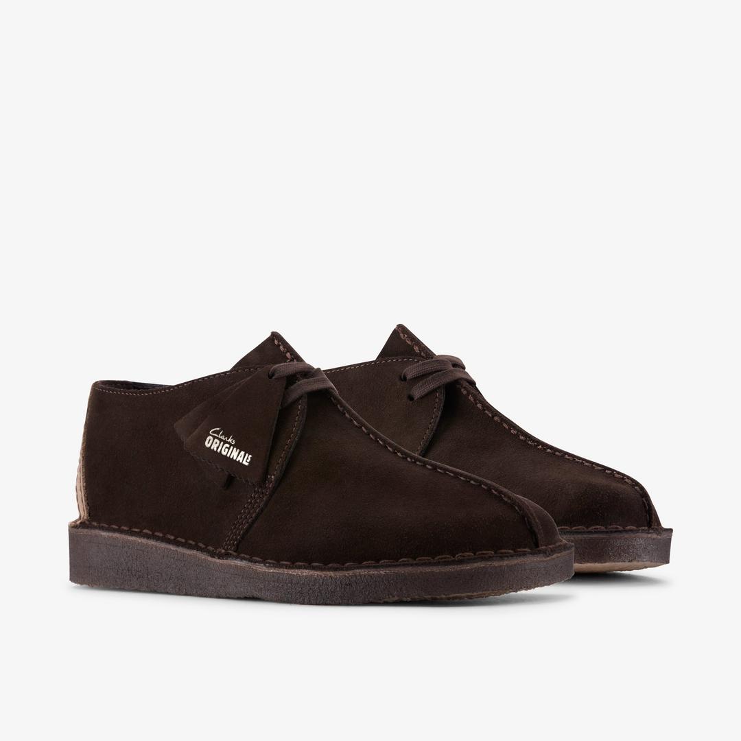Mens Desert Trek Dark Brown Shoes US - Image 4