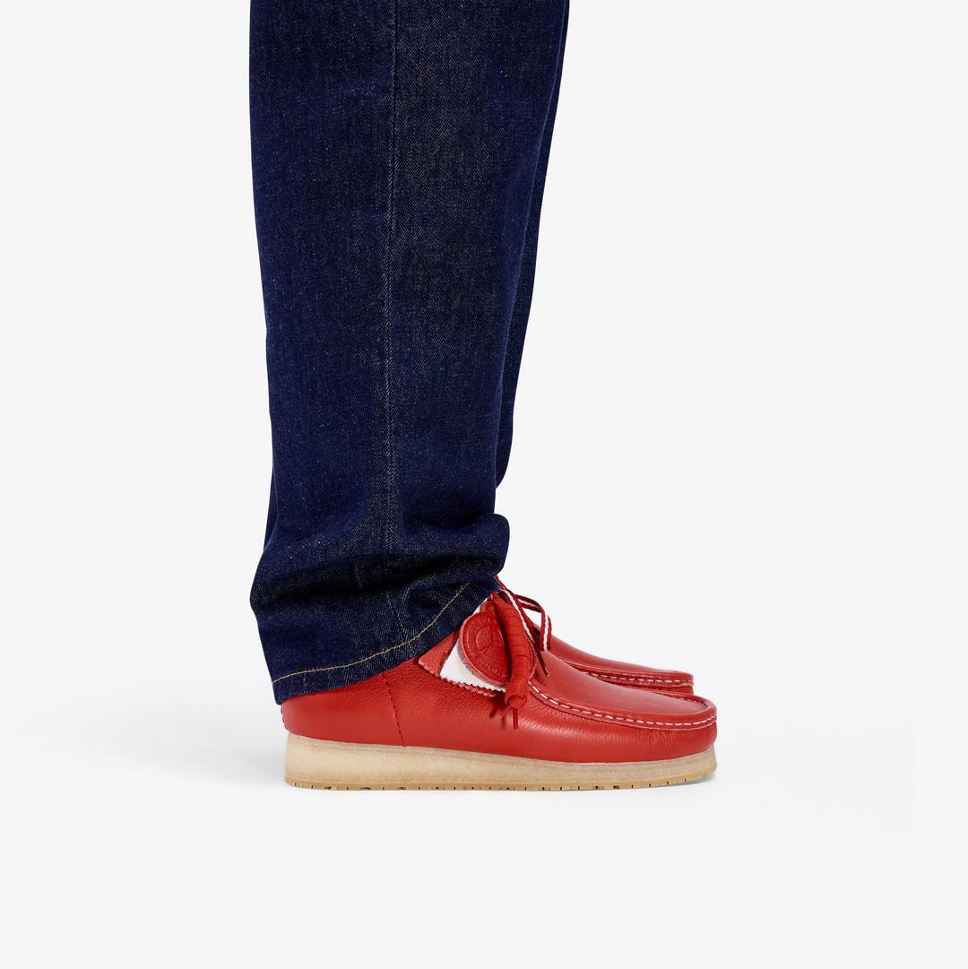 Mens Walla Boot RB Red Leather Wallabees - Image 2
