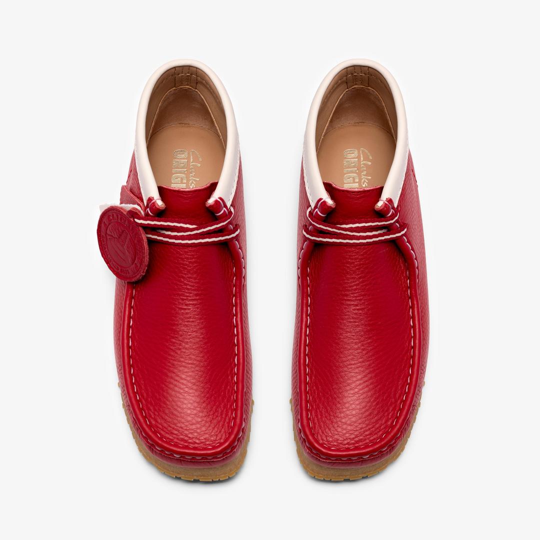 Mens Walla Boot RB Red Leather Wallabees - Image 8