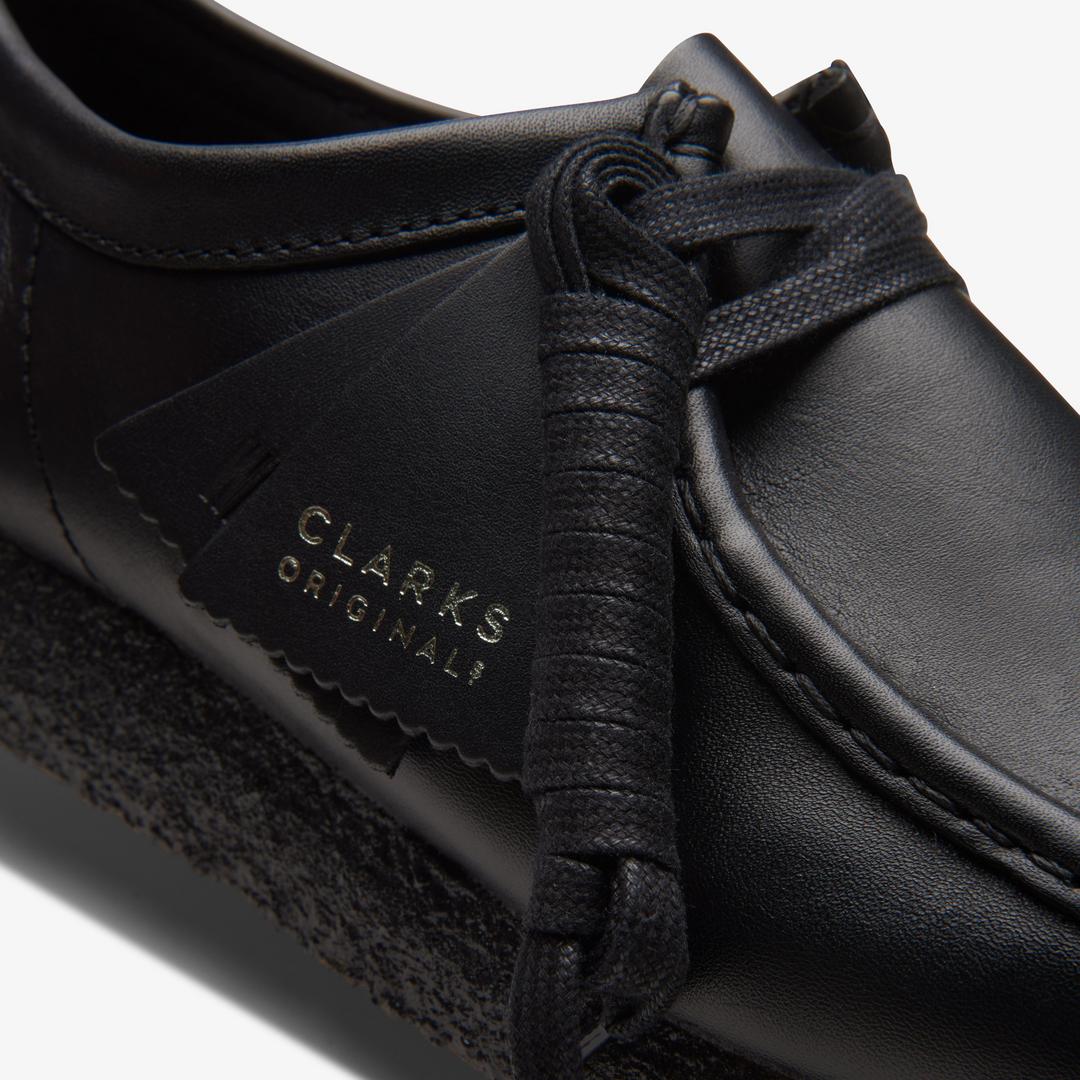 Men's Wallabee? Black Leather Shoes - Image 10