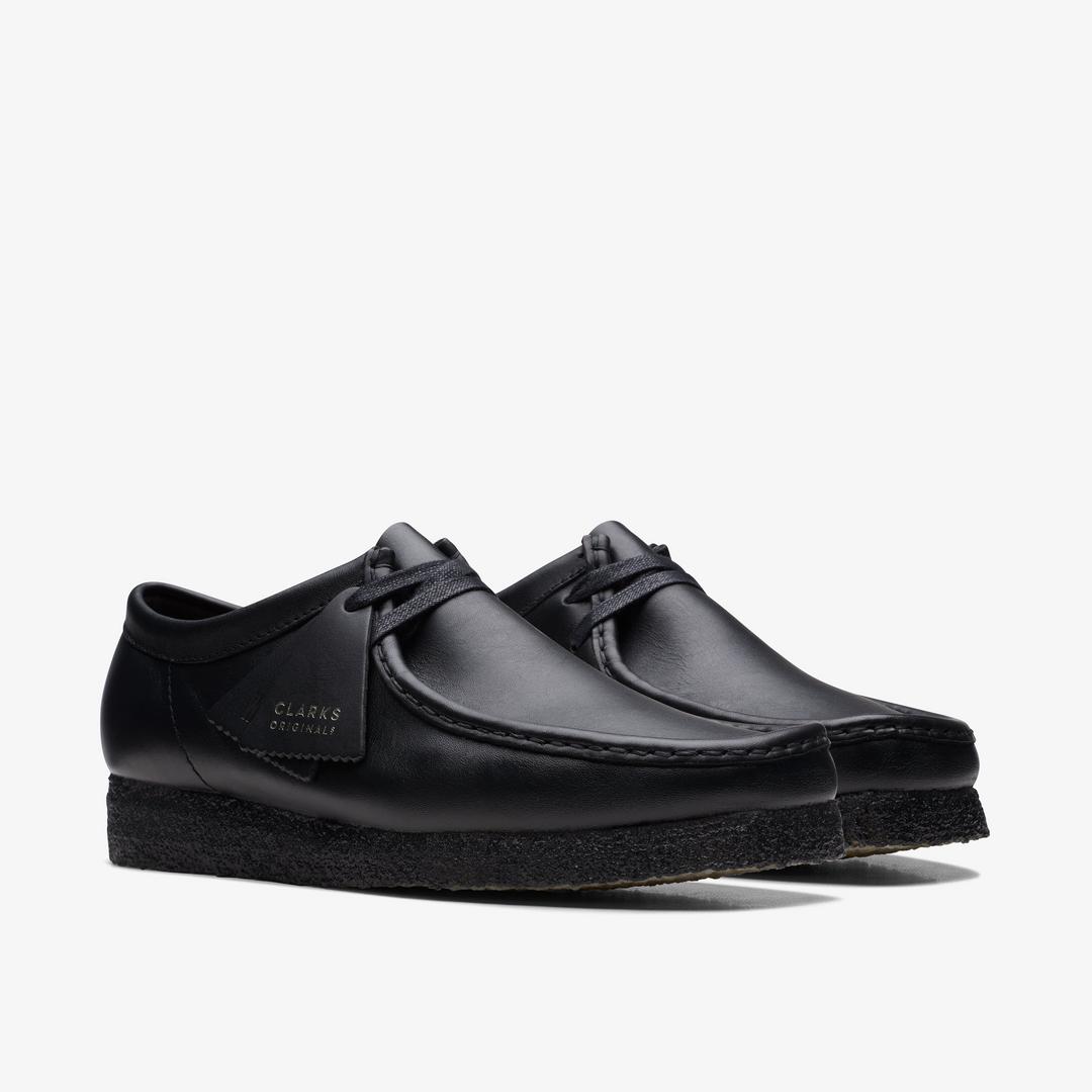 Men's Wallabee? Black Leather Shoes - Image 7