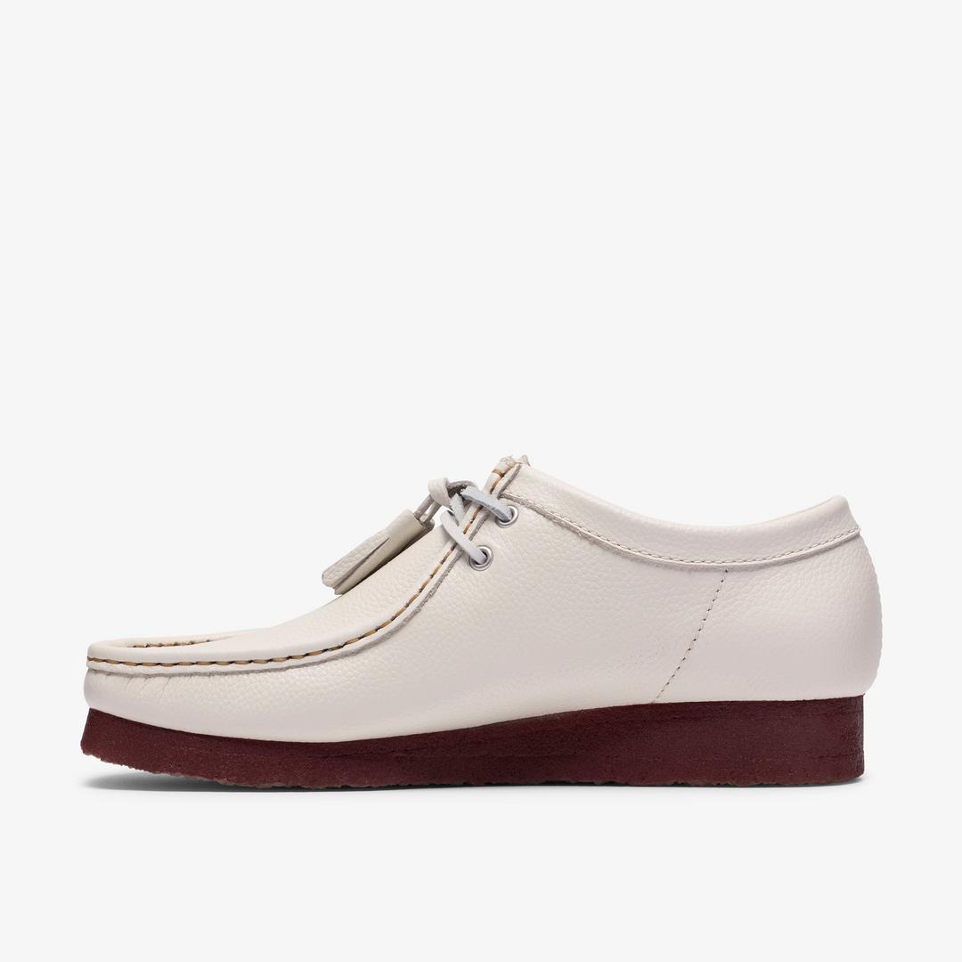 Mens Wallabee White Leather - Image 3