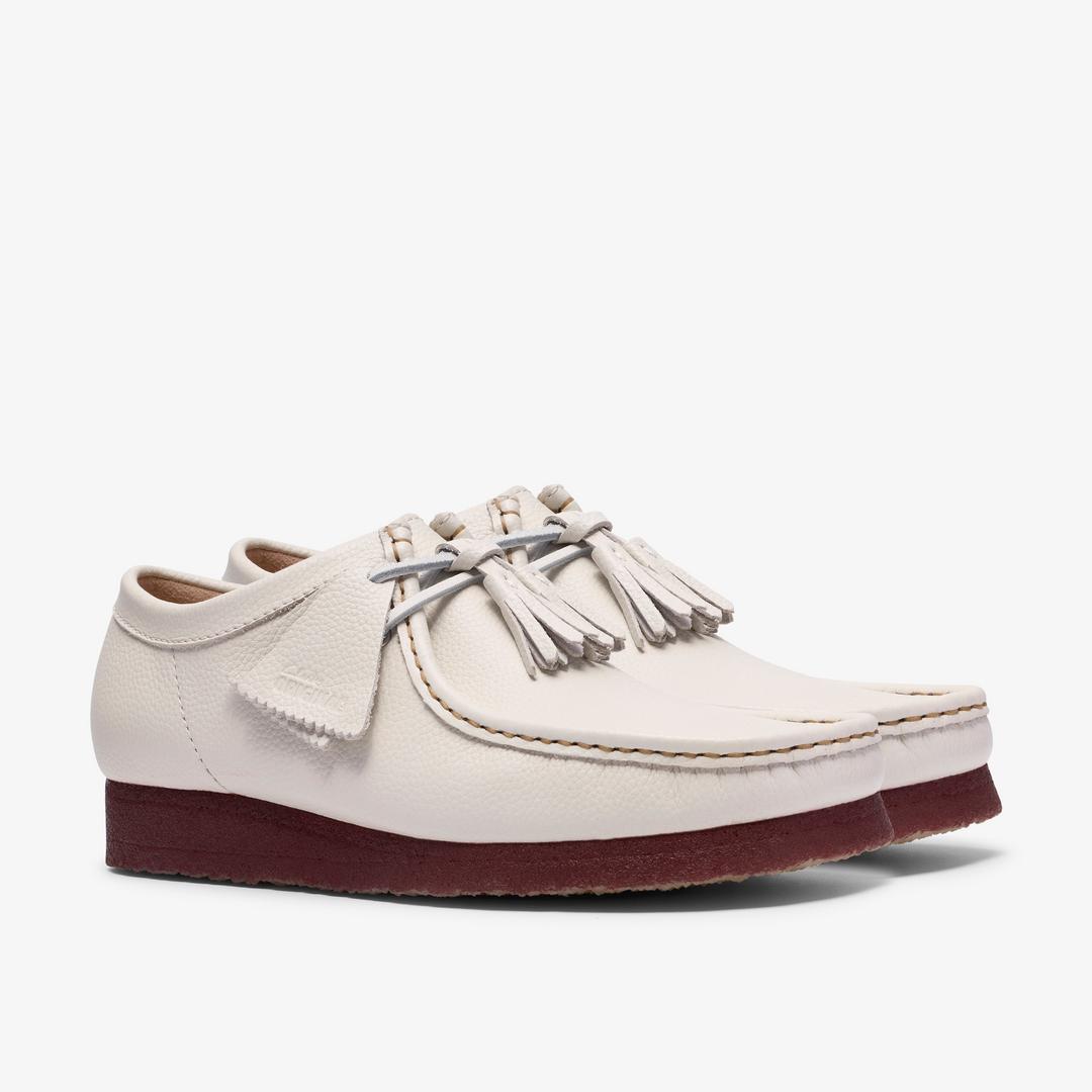 Mens Wallabee White Leather - Image 4