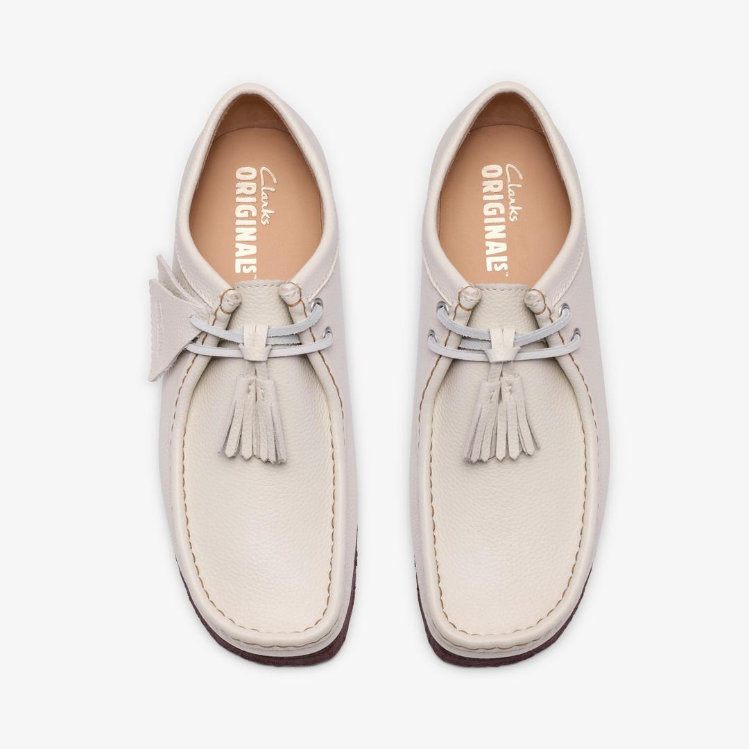 Mens Wallabee White Leather - Image 6