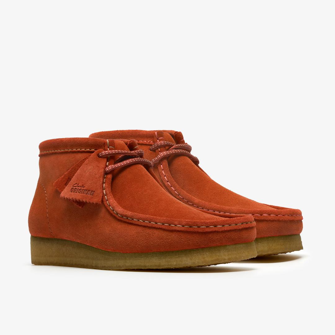 Mens Wallabee Boot Orange Suede Wallabees - Image 4
