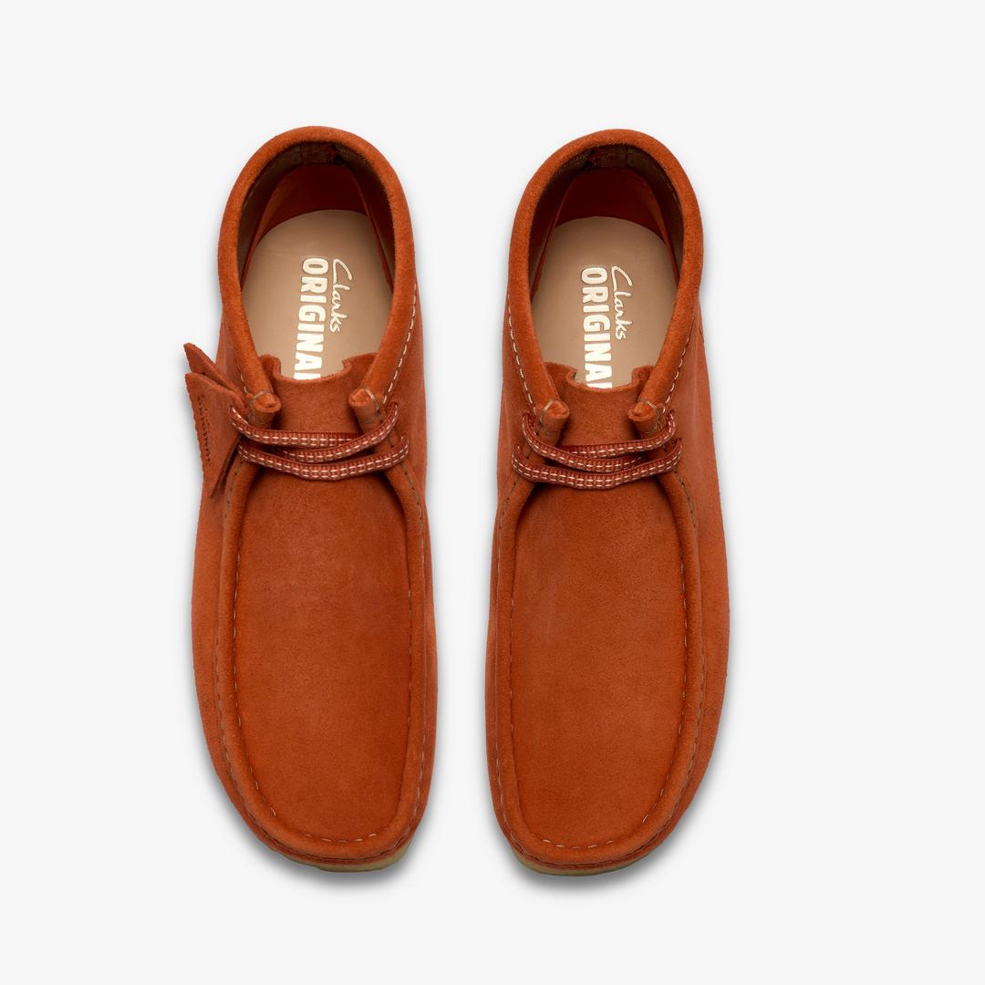 Mens Wallabee Boot Orange Suede Wallabees - Image 6