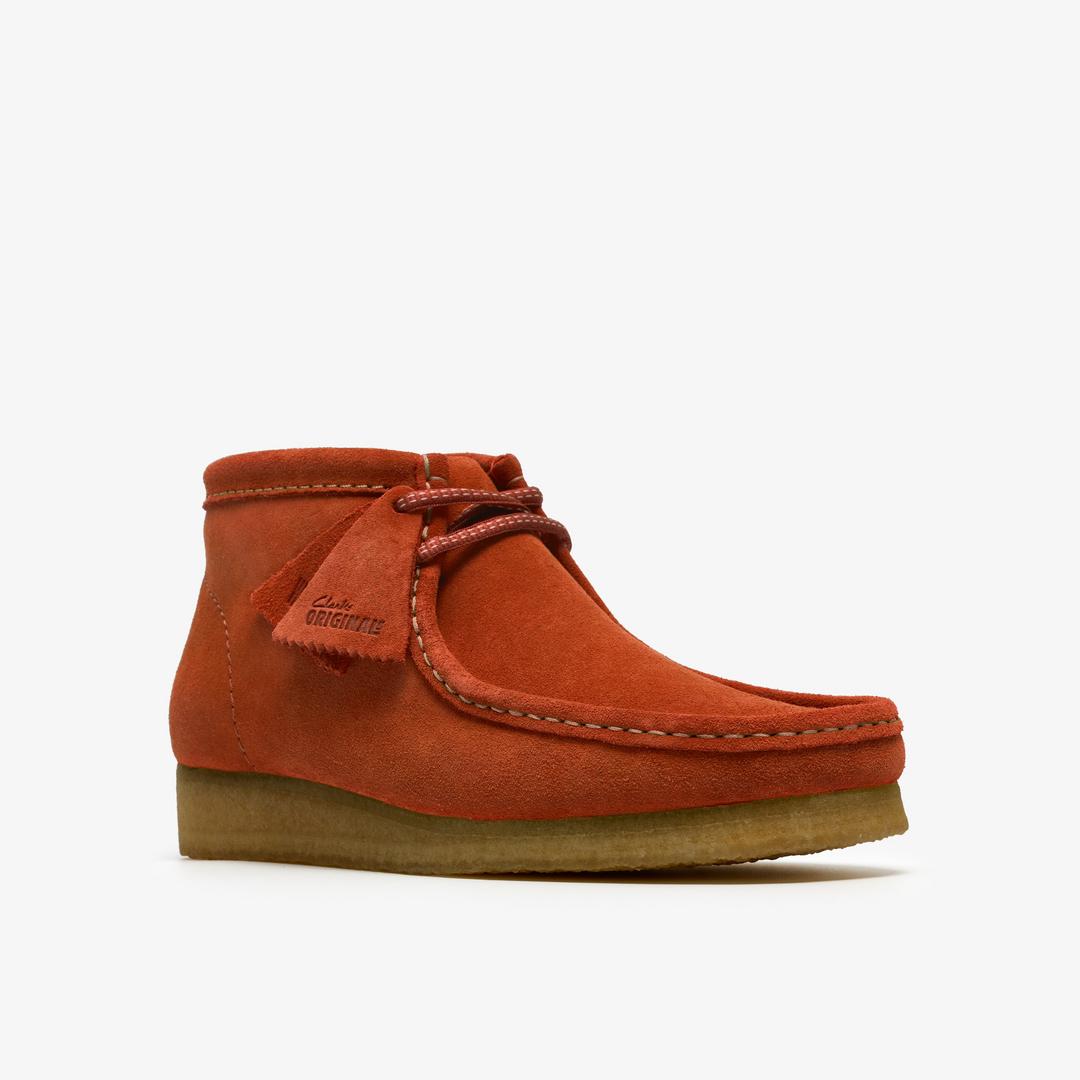 Mens Wallabee Boot Orange Suede Wallabees - Image 7