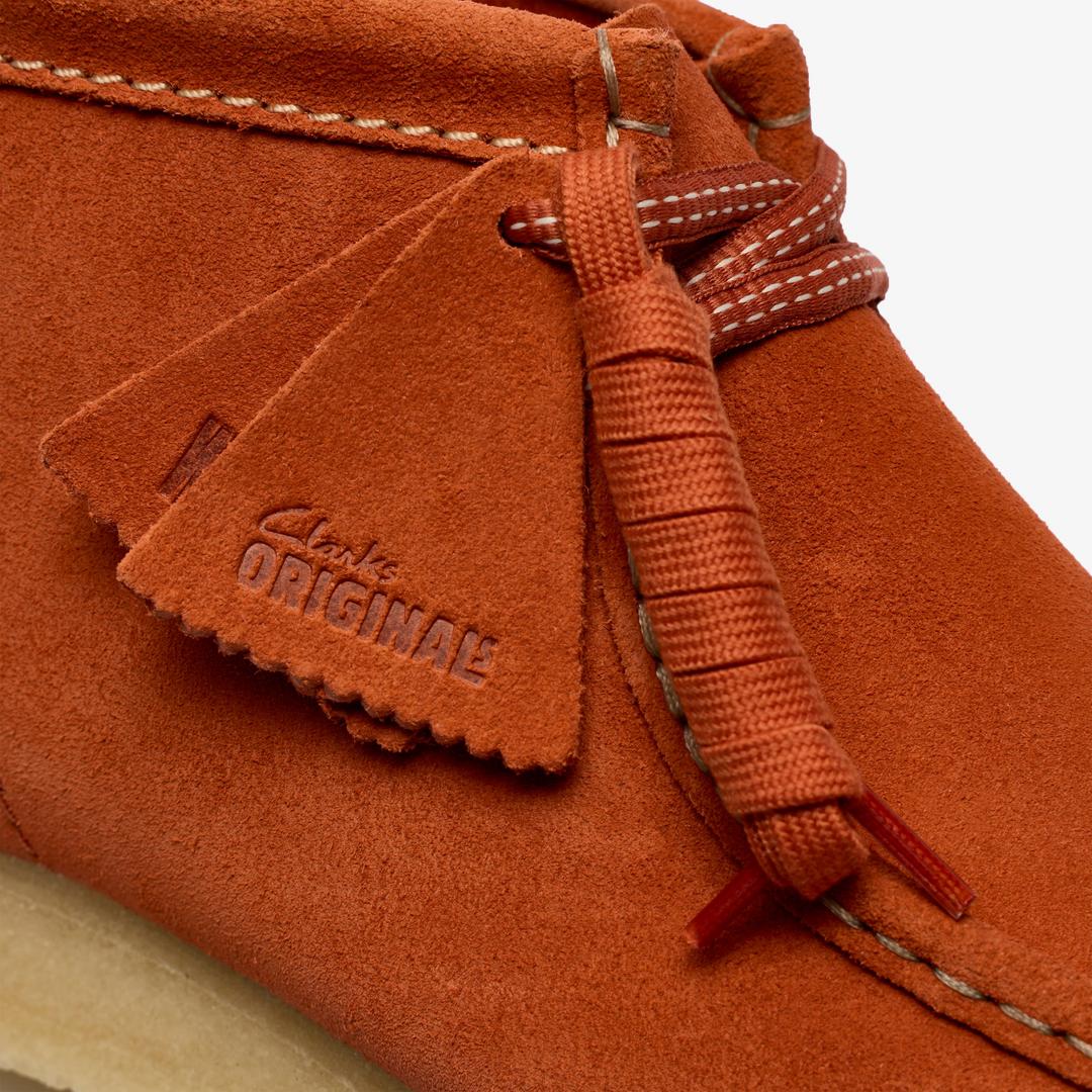 Mens Wallabee Boot Orange Suede Wallabees - Image 8