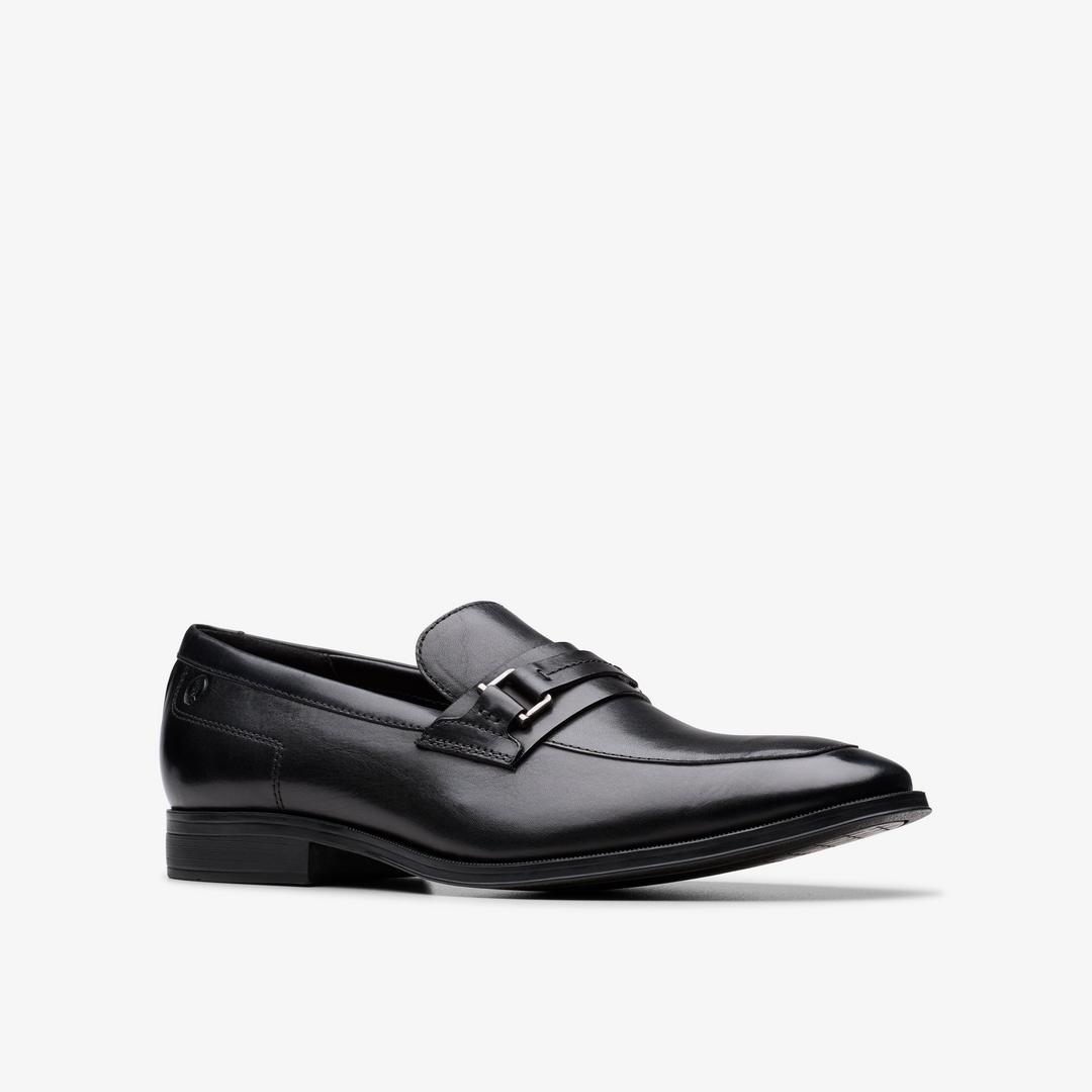 Mens Paulton Lo Black Leather Loafers - Image 4