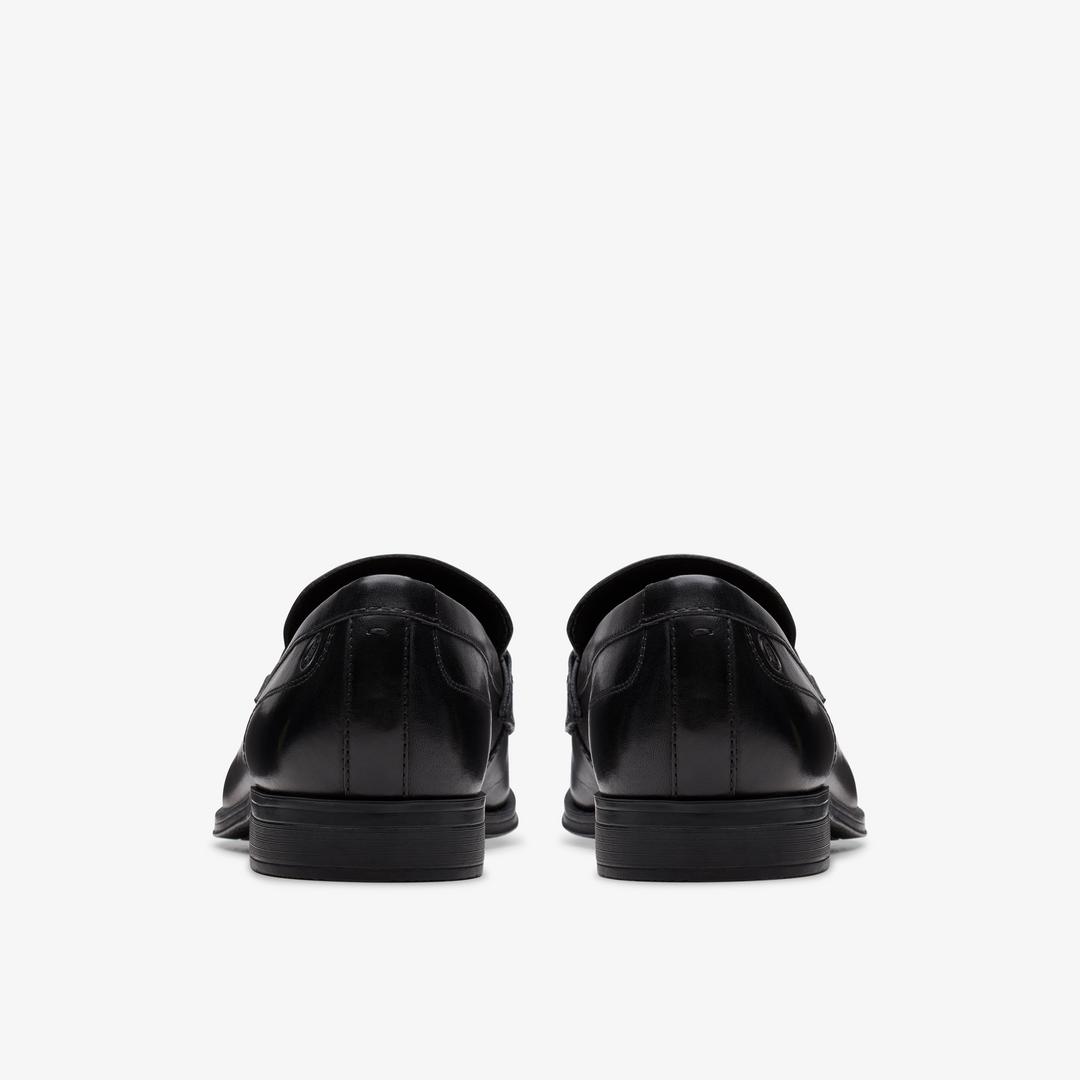 Mens Paulton Lo Black Leather Loafers - Image 5