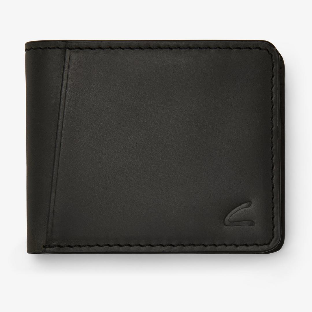 Mens Buff Waxy Passport Wallet Black US