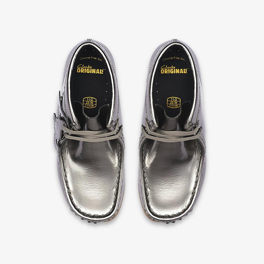 Boys Wallabee Boot Big Kid Silver Patent Wallabees - Image 6