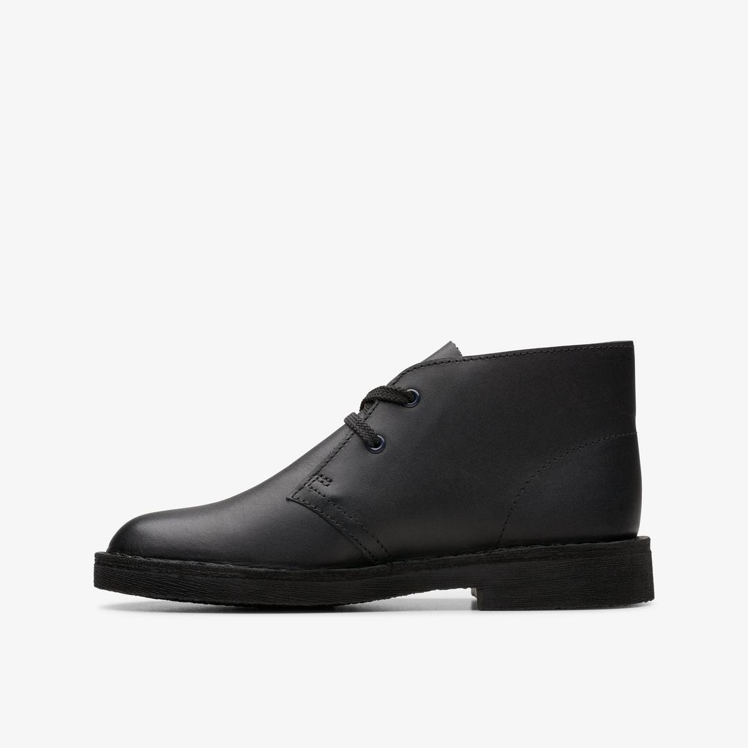 BOYS Desert Boot Older Black Leather Boots US - Image 2