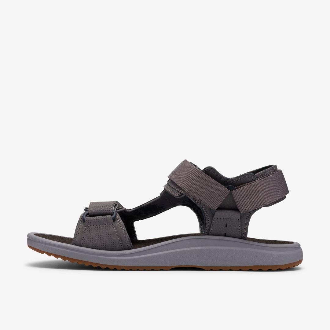 Mens Breeze Trail Grey Sandals| Clarks - Image 2