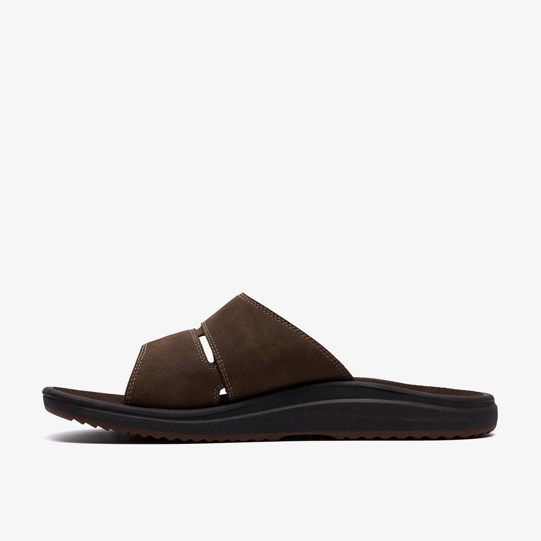 Mens Breeze Slide Dark Brown Flip Flops| Clarks - Image 2