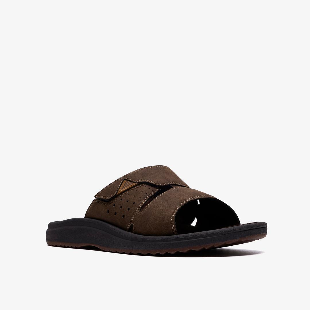 Mens Breeze Slide Dark Brown Flip Flops| Clarks - Image 4