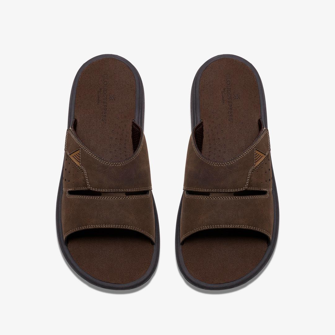 Mens Breeze Slide Dark Brown Flip Flops| Clarks - Image 6