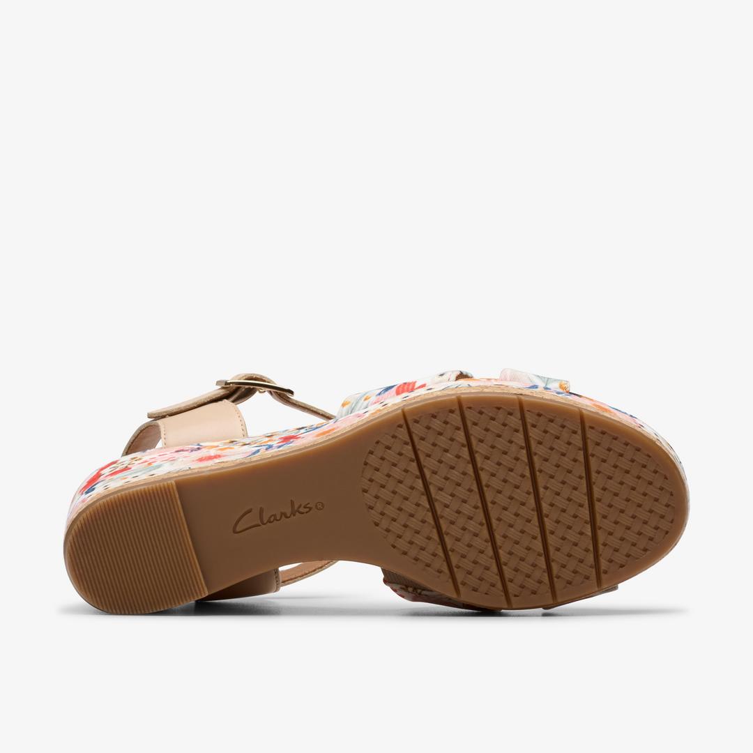 Womens Chicly Floral White Wedges - Image 3