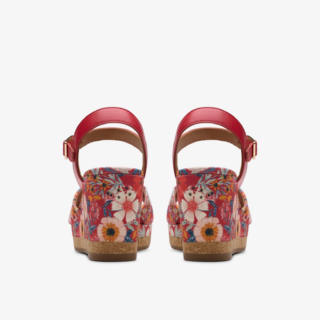 Women's Chicly Floral Red Print Wedges - Image 5