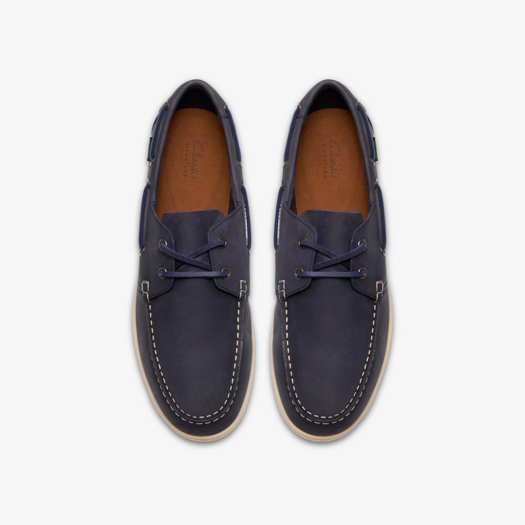 Mens Charmouth Lace Navy Nubuck Boat Shoes - Image 7