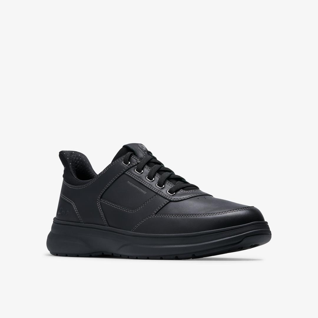 Mens Mullan Easy Black Leather Shoes - Image 4