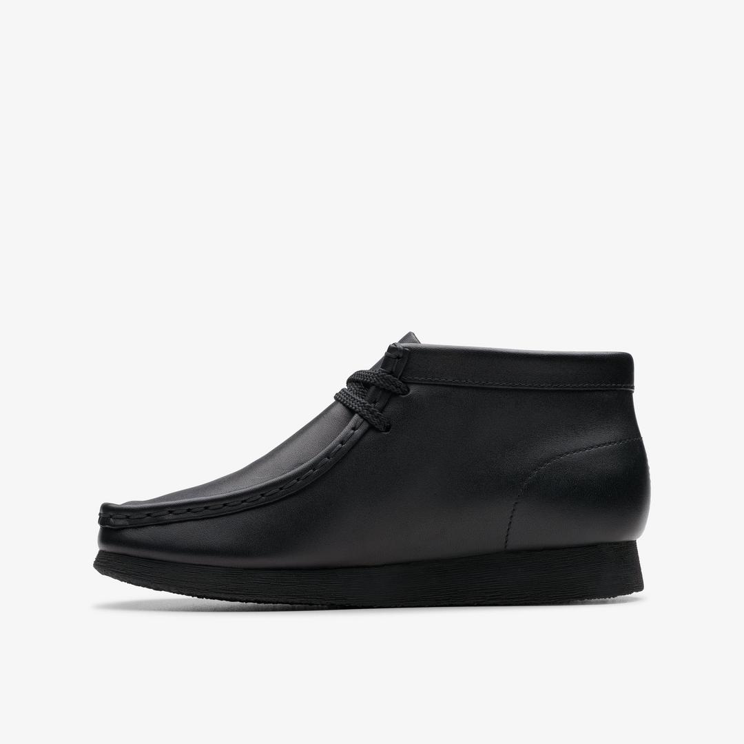 Kids Wallabee Boot Older Black Leather Wallabee - Image 2