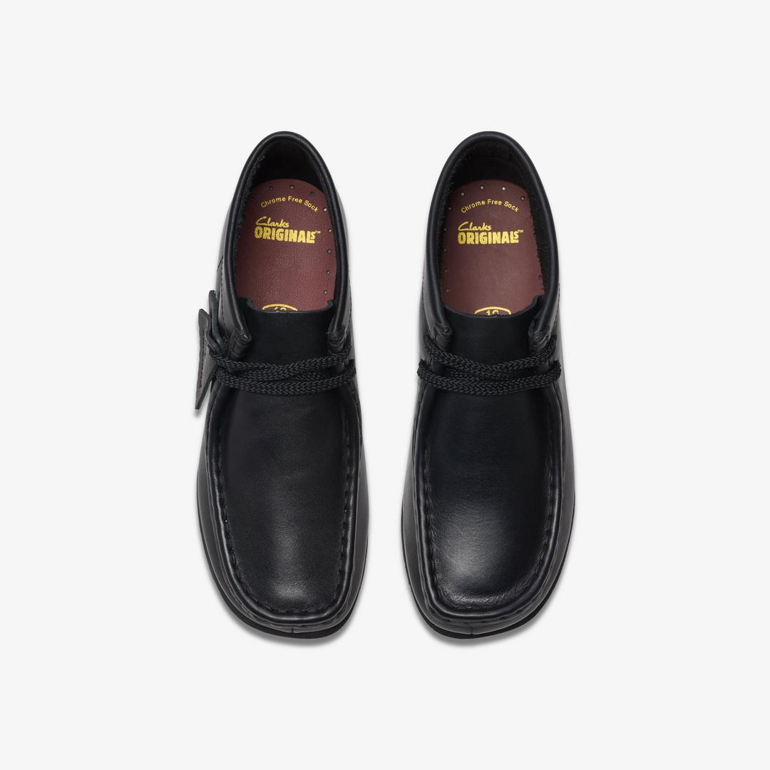 Kids Wallabee Boot Older Black Leather Wallabee - Image 6